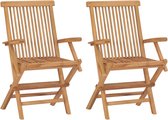 vidaXL - Tuinstoelen - 2 - st - inklapbaar - massief - teakhout