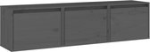 vidaXL - Tv-meubelen - 3 - st - massief - grenenhout - grijs