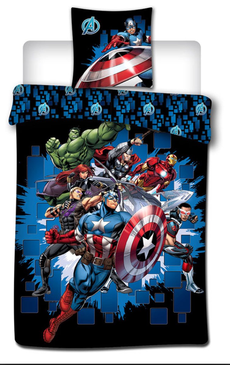 Marvel Avengers Dekbedovertrek Fight - Eenpersoons - 140 x 200 cm - Polyester