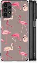 Smartphone Hoesje Geschikt voor Samsung Galaxy A13 4G Cover Case met Zwarte rand Flamingo