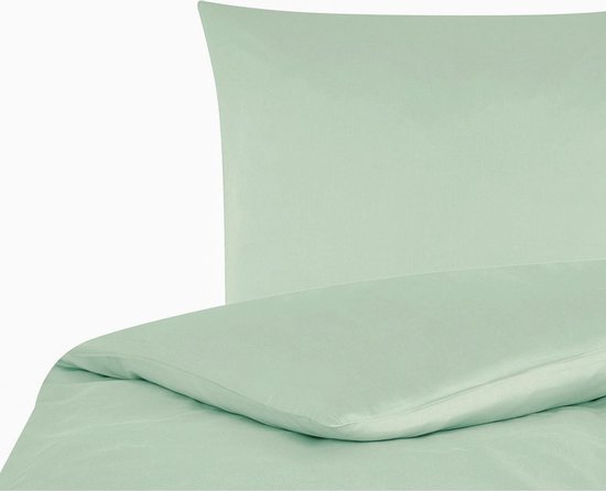 Taie d'oreiller en satin de coton Extra doux vert menthe 65x65cm vert clair  | bol.com