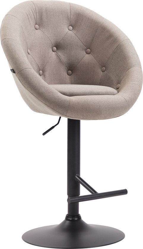 Tabouret de bar CLP London V2 tissu taupe noir