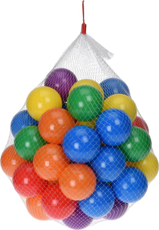 Kunststof ballenbak ballen 150x stuks 6 cm vrolijke kleurenmix - Speelgoed ballenbakballen gekleurd - Tender toys