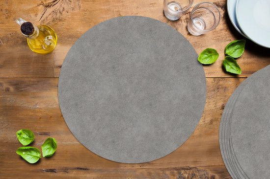 Sets de table ronds - Sous-couche - Napperons ronds - Industriel - Motif - Impression béton - 8 pièces