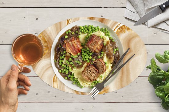 Napperons ovales - Sous-verres - Sets de table ovales - Imprimé marbre - Or - Motif - 8 pièces