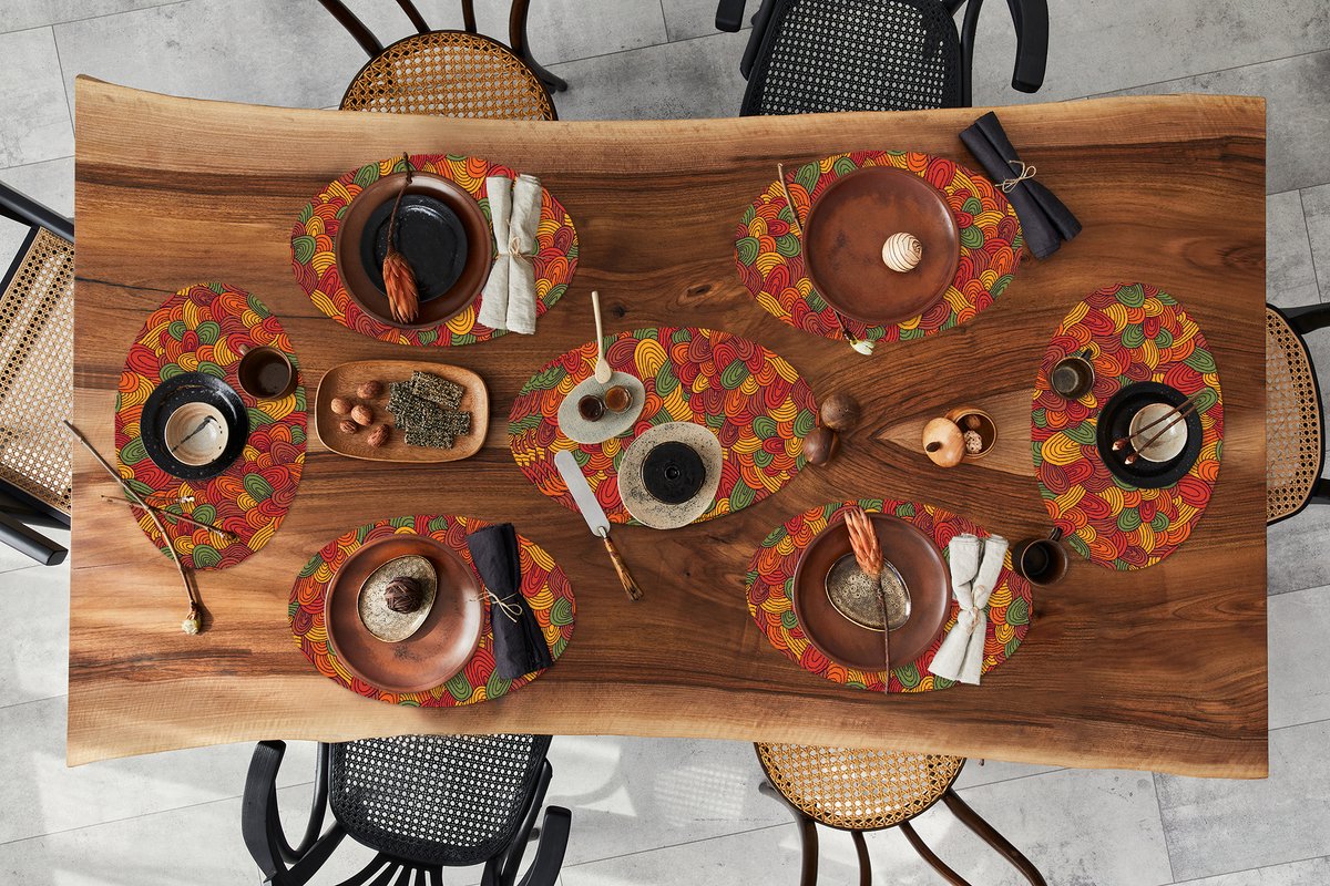 Placemats ovaal - Onderleggers - Ovale placemats - Abstract - Boho - Patronen - Herfst - 10 stuks