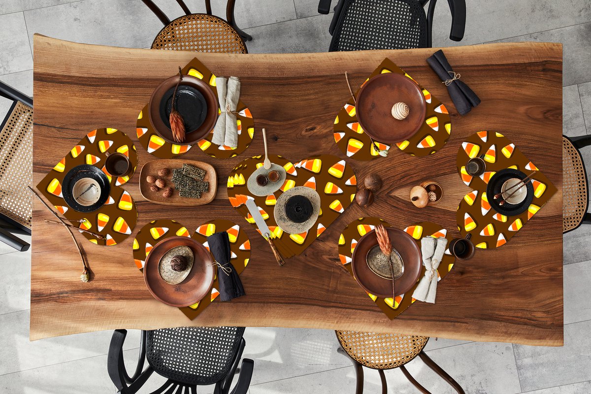 Onderleggers - Placemats - Placemats hartje - Eten - Patroon - Snoep - 10 stuks