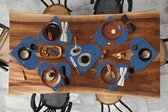 Onderleggers - Placemats - Placemats hartje - Patroon - Blauw - Japan - 10 stuks