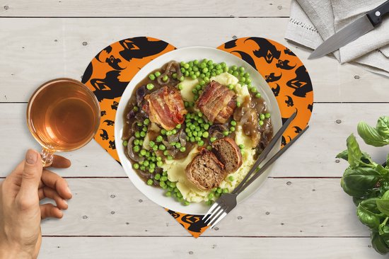 Sous-verres - Napperons de table - Napperons de table coeur - Halloween - Oranje - Motifs - 6 pièces