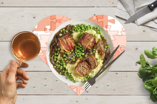 Sous-verres - Napperons de table - Napperons de table coeur - Puzzle - Oranje - Motifs - 6 pièces