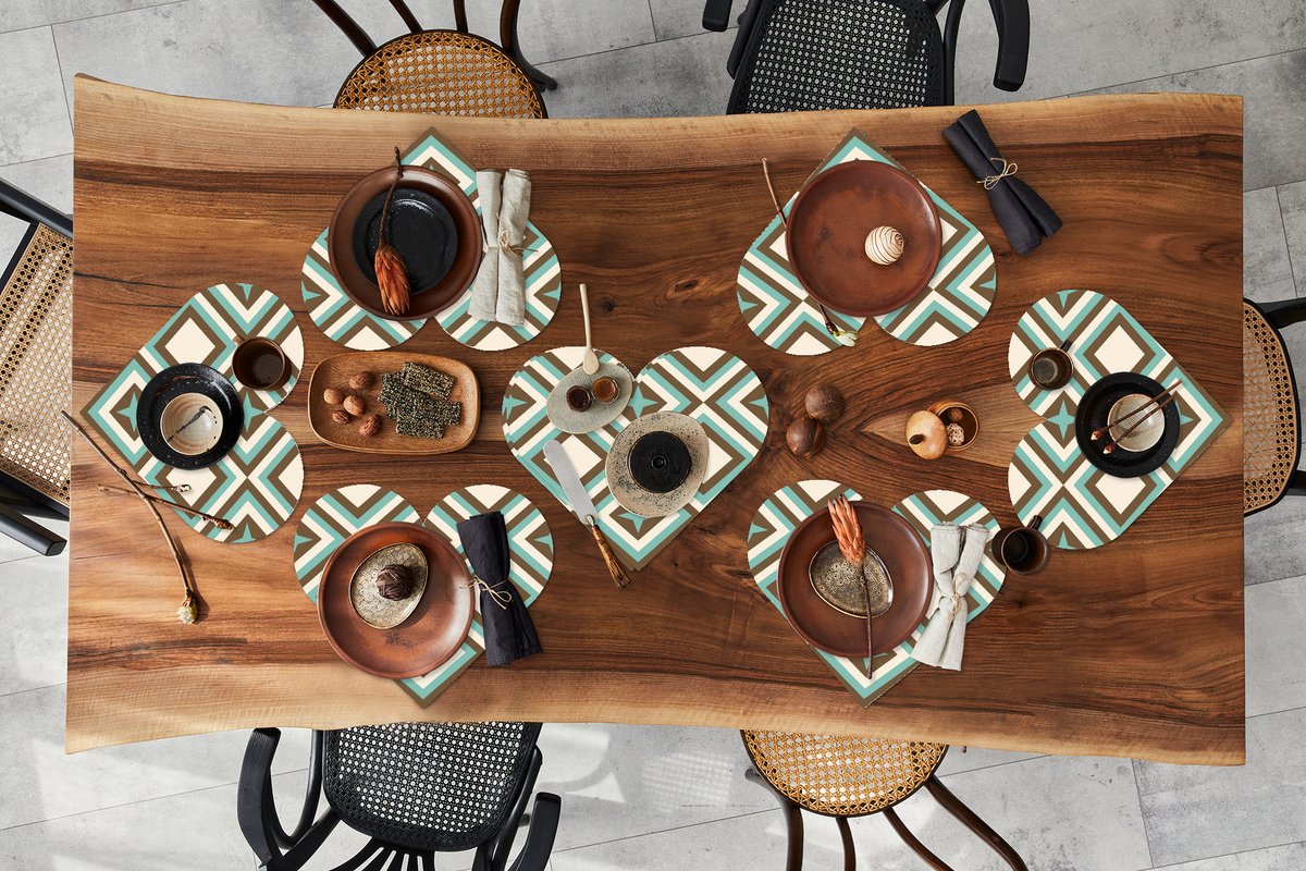 Onderleggers - Placemats - Placemats hartje - Jaren 50 - Ster - Design - 8 stuks