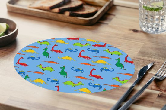 Napperons ovales - Sous-verres - Sets de table ovales - Dragon - Dinosaurus - Motifs - Enfants - Bébé - Garçons - Filles - Kids - 8 pièces