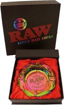 Raw rainbow glass ashtray