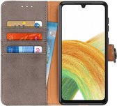 KHAZNEH Hoesje Portemonnee Book Case Grijs Geschikt voor Samsung Galaxy A33