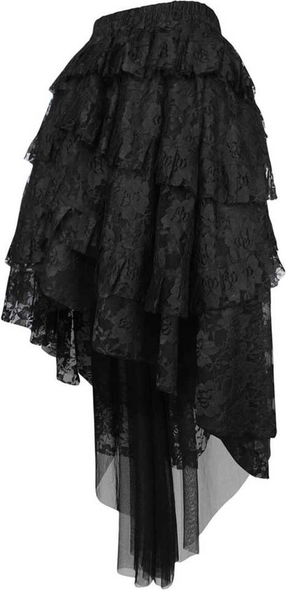 Attitude Corsets High low rok -XS/S- Victorian skirt Gothic, vampire,  victoriaans Zwart | bol.com