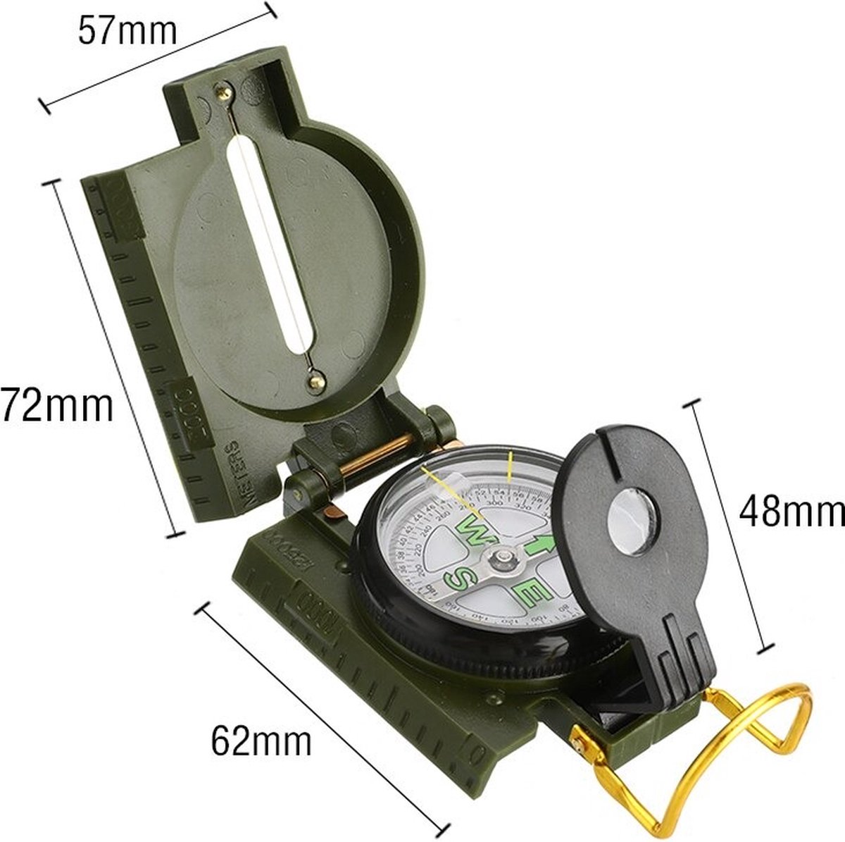 WiseGoods Premium Tactical Militair Kompas - Outdoor - Survival Accessoires - Reizen - Kamperen - Vissen - Vakantie - Navigatie