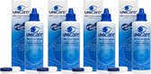 Unicare 4 x 240 ml - lentilles de contact souples avec solution pour lentilles - avec 4 étuis à lentilles - ensemble d'avantages
