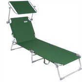 Casaria Ligstoel Ibiza – met Zonnedak - 190x59x29 cm Groen