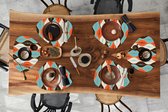 Placemat organisch - Placemats organic - Onderleggers - Retro - Cirkel - Design - 6 stuks