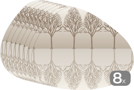 Set de table bio - Napperons bio - Sets de table - Design - Arbres - Forêt - 8 pièces