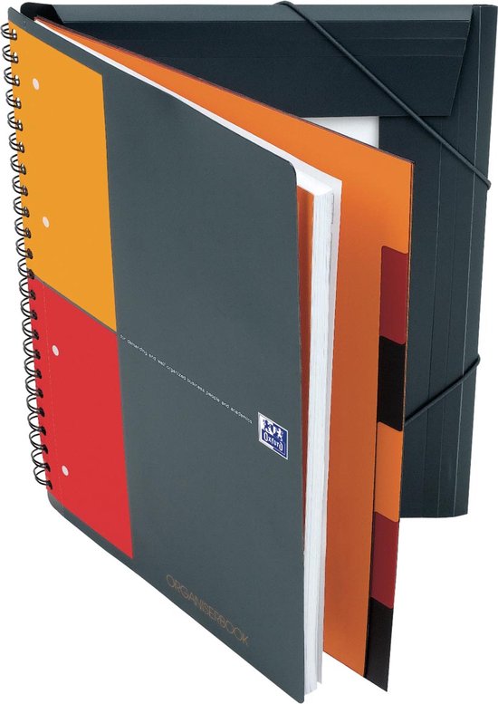 OXFORD Studium Organiserbook – 5-pack A4+ Ruitjesschrift Met 80 Vellen – 6 Tabbladen, Elastiek En Verzamelmap – Combineert Met SCRIBZEE App Voor Digitaal Scannen
