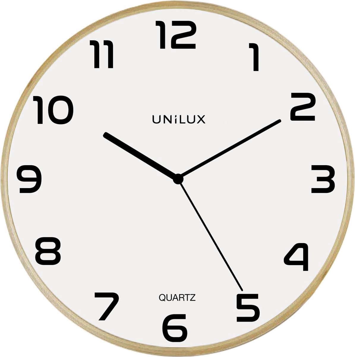Wandklok unilux baltic hout wit | 5 stuks