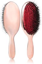 Brosse à cheveux - Brosse en sanglier et nylon - Anti-emmêlement - Poils de porc - Poils de sanglier - Brosse de Massage - Or rose