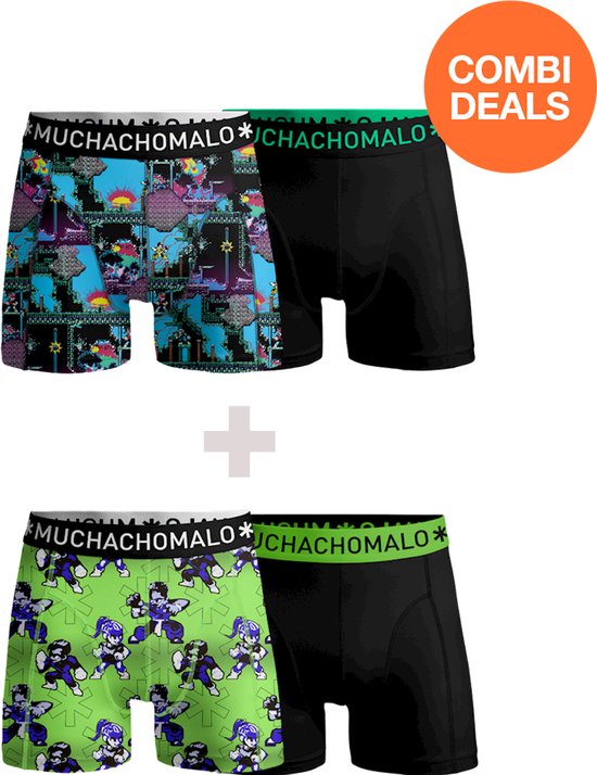Muchachomalo - Pack de 2 + pack de 2 boxers Hommes - Offre combinée - Taille L