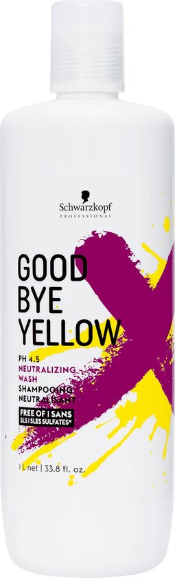 Schwarzkopf Goodbye Yellow 1000ml INT - Zilvershampoo vrouwen - Voor Alle haartypes - 1000 ml - Zilvershampoo vrouwen - Voor Alle haartypes - Schwarzkopf