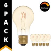 DecoDim LED Filament Lampen Amber E27 - Dimbaar - Extra warm wit - 5W - 6 stuks