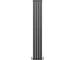 Foto: Design radiator sierradiator verwarming antraciet 1800 mm x 280 mm inclusief schoonmaakborstel bevestigingsset plat horizontaal