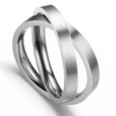 Ocean of Motion - Anxiety Ring - Stress Ring - Fidget Spinner Ring - Dubbele ring - Zilver/Zilver Kleur - Overprikkeld Brein - Worry Ring - RVS - Ringmaat 60/19.00 mm - Dames - Heren