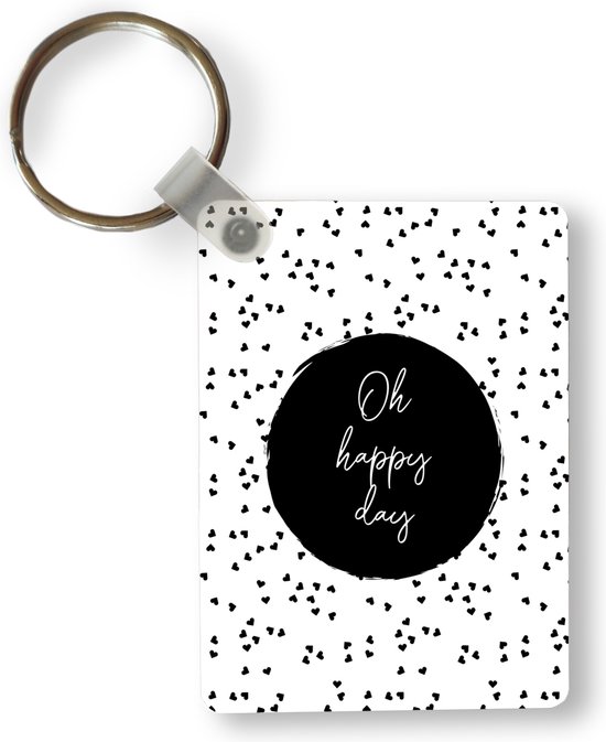 Sleutelhanger Quotes Tekst Oh happy day Geluk Uitdeelcadeautjes Plastic bol