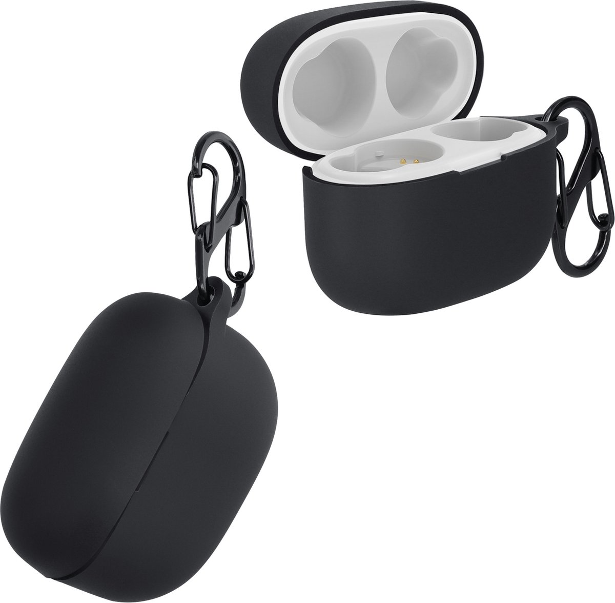 kwmobile cover voor oordopjes case - geschikt voor Sony LinkBuds S - Trendy beschermhoes draadloze oordopjes in zwart
