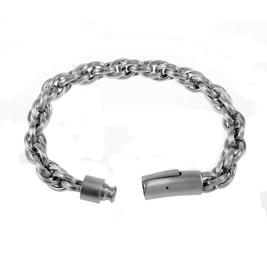 19mm Gevlochten Armband Heren - Stalen Zilverkleur - Schakelarmband