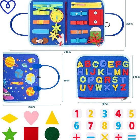 Afbeelding van het spel Magnificos® - montessori speelgoed -  activiteitenbord - busy board - activity board - motoriek - map - planeten