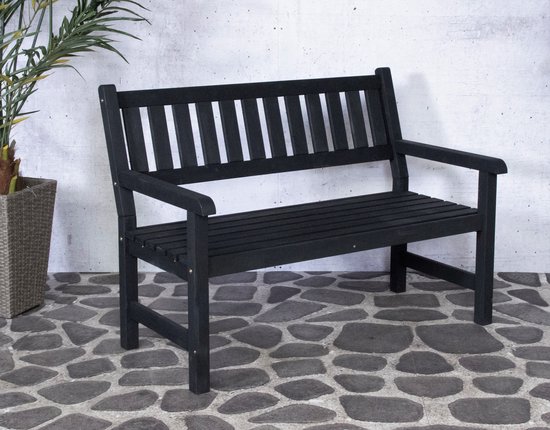 Bordeaux houten tuinbank - Black - 2-zits
