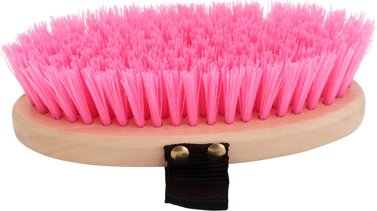 Brosse Cheval Horka Dur 18 X 8,5 Cm Bois Naturel/bleu