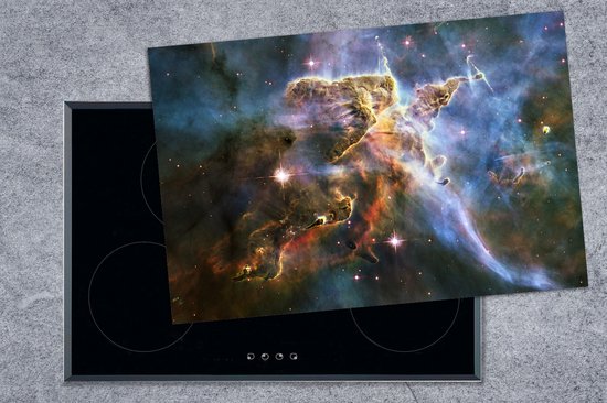KitchenYeah® Inductie beschermer 78x52 cm - Galaxy - Sterren - Licht - Kookplaataccessoires - Afdekplaat voor kookplaat - Inductiebeschermer - Inductiemat - Inductieplaat mat