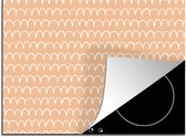 KitchenYeah® Inductie beschermer 75x52 cm - Patronen - Strepen - Roze - Zalm - Kookplaataccessoires - Afdekplaat voor kookplaat - Inductiebeschermer - Inductiemat - Inductieplaat mat