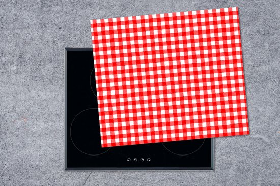KitchenYeah® Inductie beschermer 60x52 cm - Rood - Rustiek - Patronen - Kookplaataccessoires - Afdekplaat voor kookplaat - Inductiebeschermer - Inductiemat - Inductieplaat mat