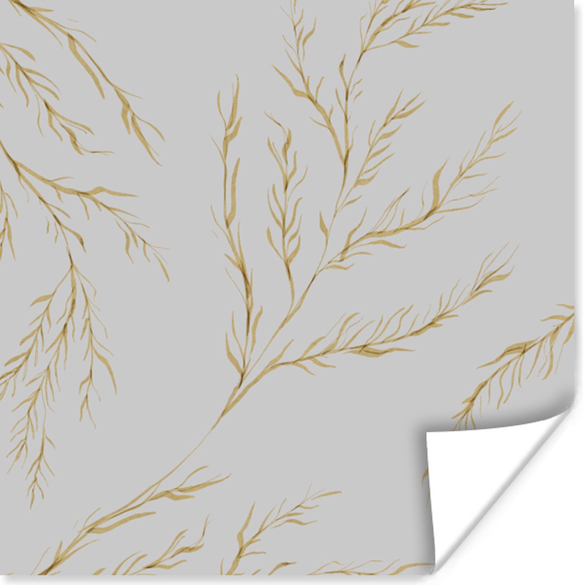 Poster Pastel - Grijs - Bloem - Design - 30x30 cm