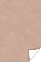 Motif Luxe de petits hexagones en or rose sur fond rose 20x30 cm - petit
