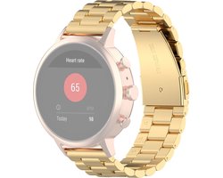 Stalen bandje - RVS - geschikt voor Garmin Venu 2s / 3s / 4 (41mm) / Vivoactive 4s / Forerunner 255s / 265s - Huawei Watch GT 5 Pro - 42mm / GT 6 / GT 5 / GT 4 - 41mm - goud
