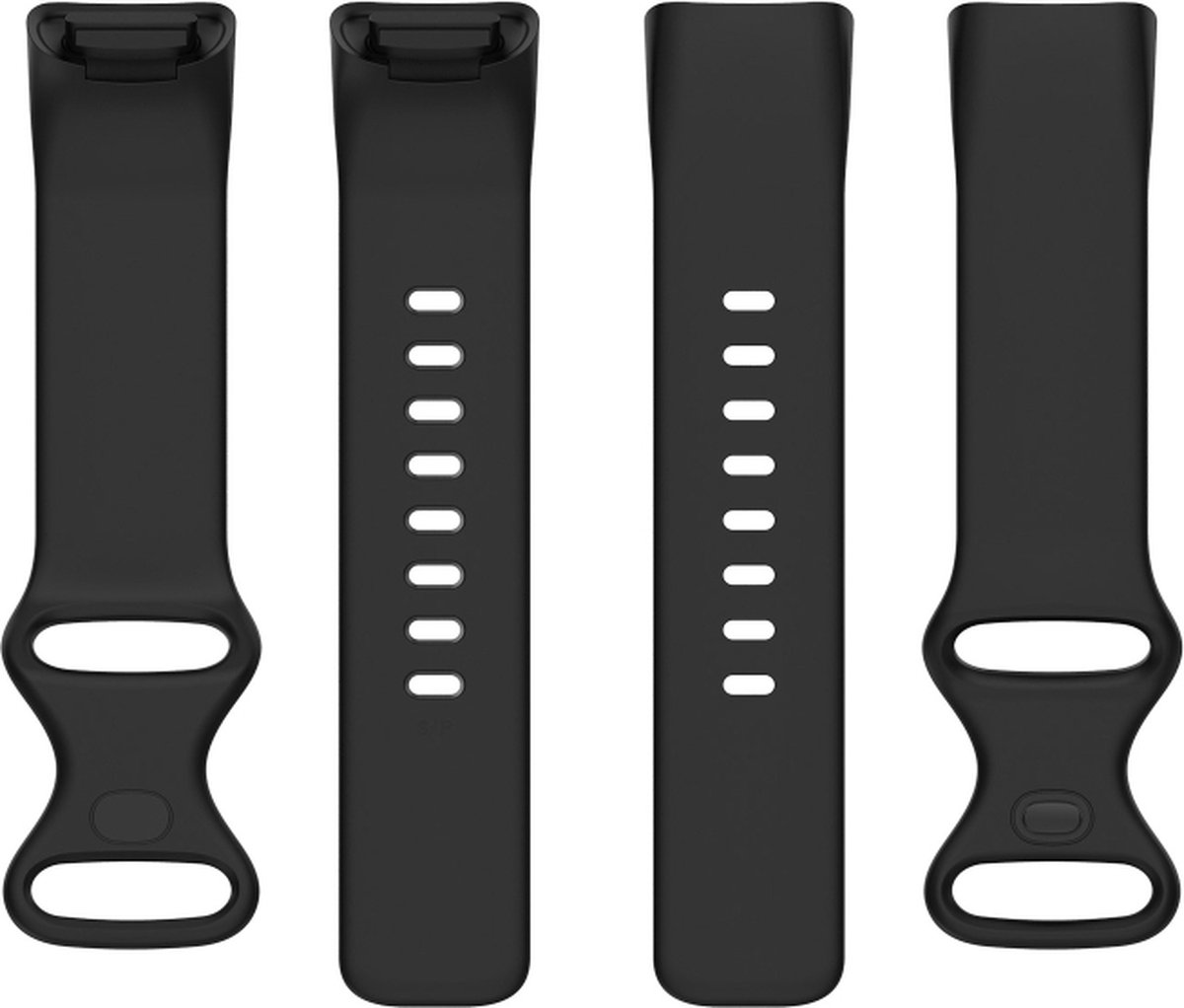 Siliconen bandje - geschikt voor Fitbit Charge 5 / Charge 6 - maat S/M - zwart