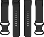 Siliconen bandje - geschikt voor Fitbit Charge 5 / Charge 6 - maat S/M - zwart