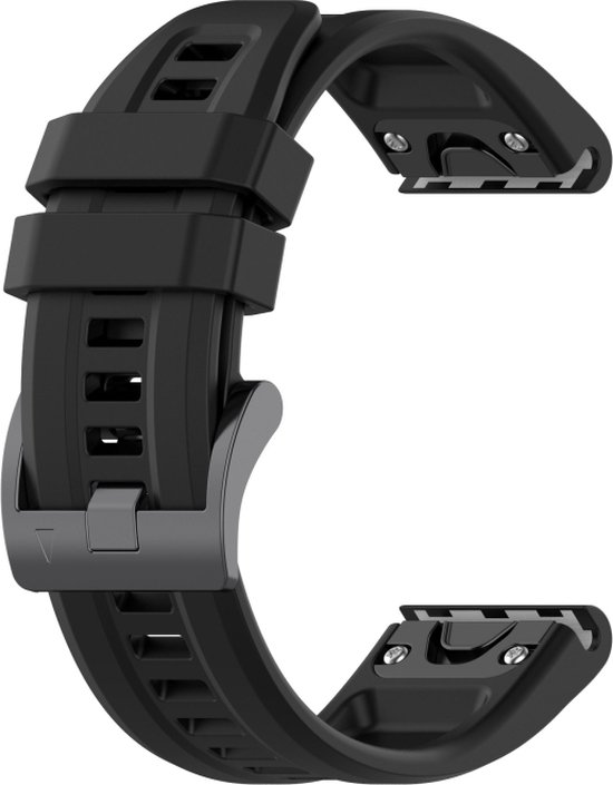 Bracelet en Siliconen (noir), adapté pour Garmin Fenix 5, Fenix 5 Plus,  Fenix 6, Fenix