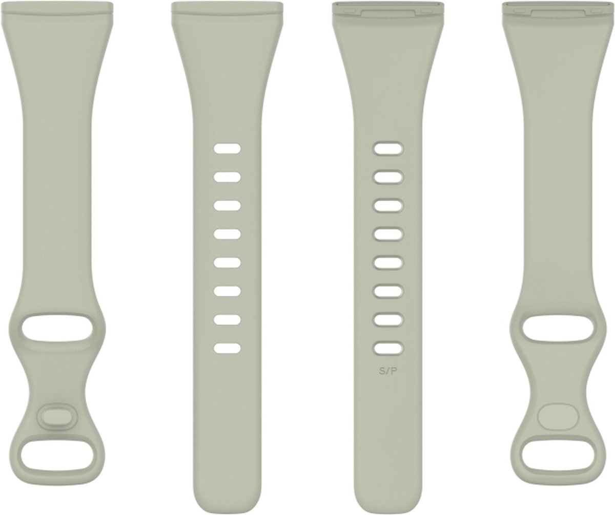 Siliconen bandje - geschikt voor Fitbit Versa 3 / Versa 4 / Sense - maat M/L - zandgrijs