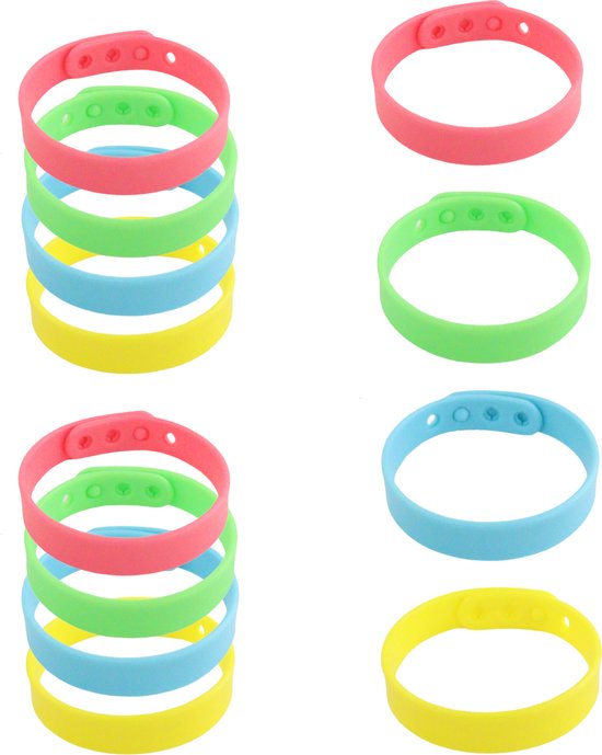Orange85 Anti-muggen armband 12 stuks - citronella - blauw - roze - geel -  groen -... | bol.com