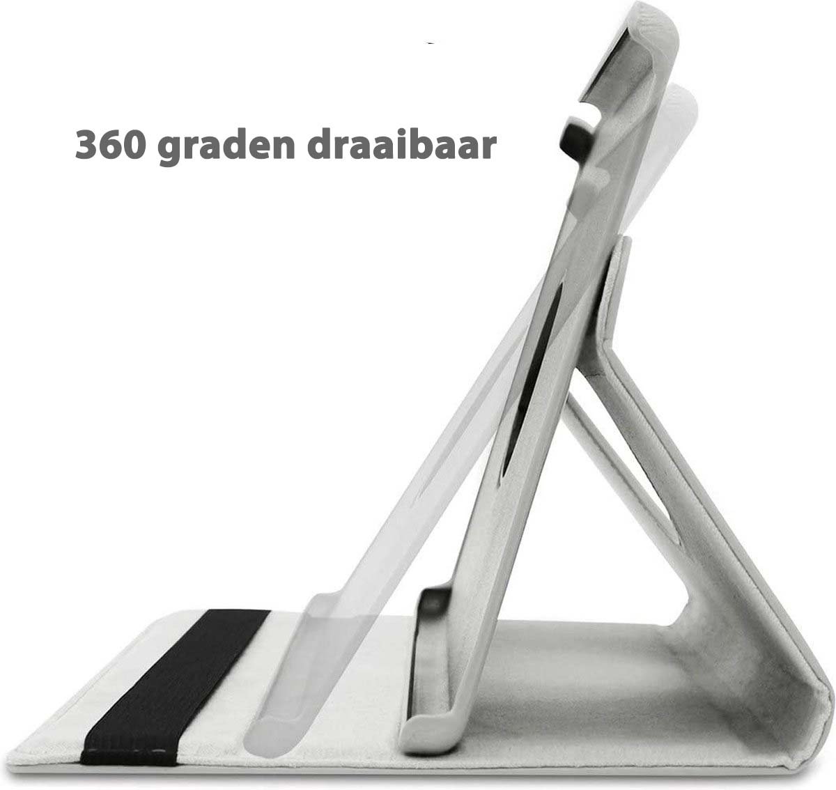 BixB 360° draaibare bookcase Samsung Galaxy Tab S6 Lite (2020 / 2022) Hoes – Wit